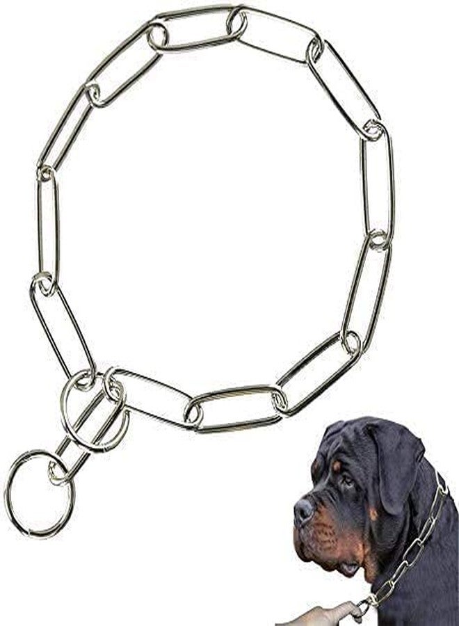 RoverPets Heavy-Duty 4mm Stainless Steel Fur Saver Choke Chain - 24 Inch Long Link Adjustable Training and Walking Collar for Large Breed Dogs and Puppies (Silver) - Image 1